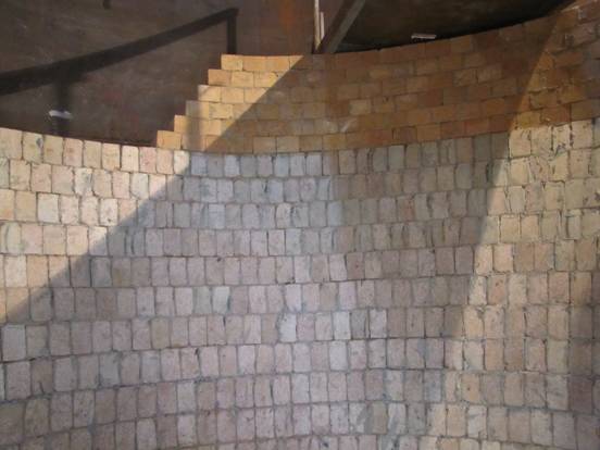 Construction site of lime kiln lining